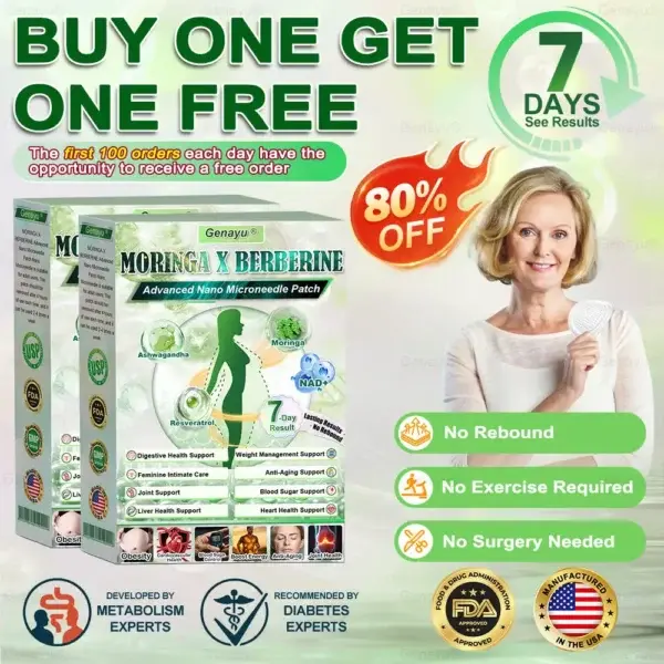 Genayu®️ MORINGA+BERBERINE Advenaced Nano Microneedle Patch