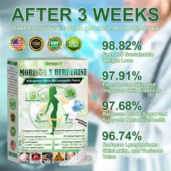 Genayu®️ MORINGA+BERBERINE Advenaced Nano Microneedle Patch